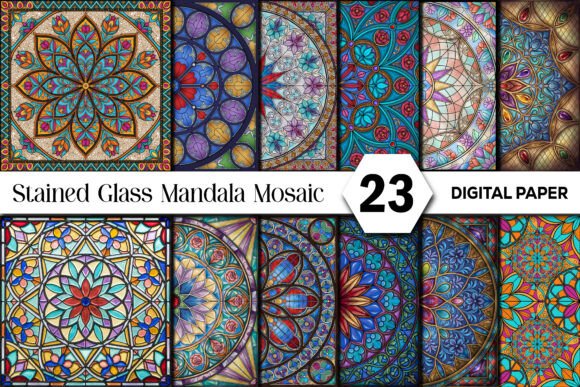 Download Stained Glass Mandala Mosaic Background - Mandala mosaic Collection