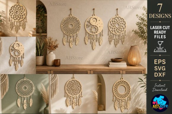 Download Boho Dreamcatcher Laser Cut Bundle - Boho dreamcatcher Collection
