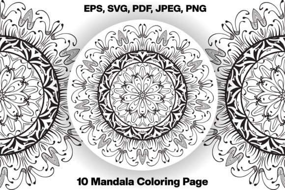 Download 10 Monochrome Adult Mandala Coloring Pag - Monochrome Collection